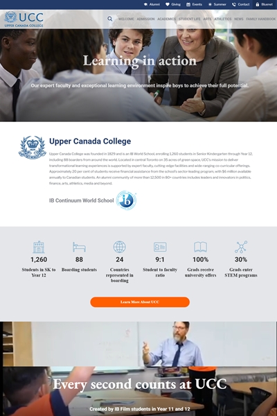 Upper Canada College web page